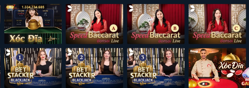 Chơi Live casino để rút tiền Luck8882